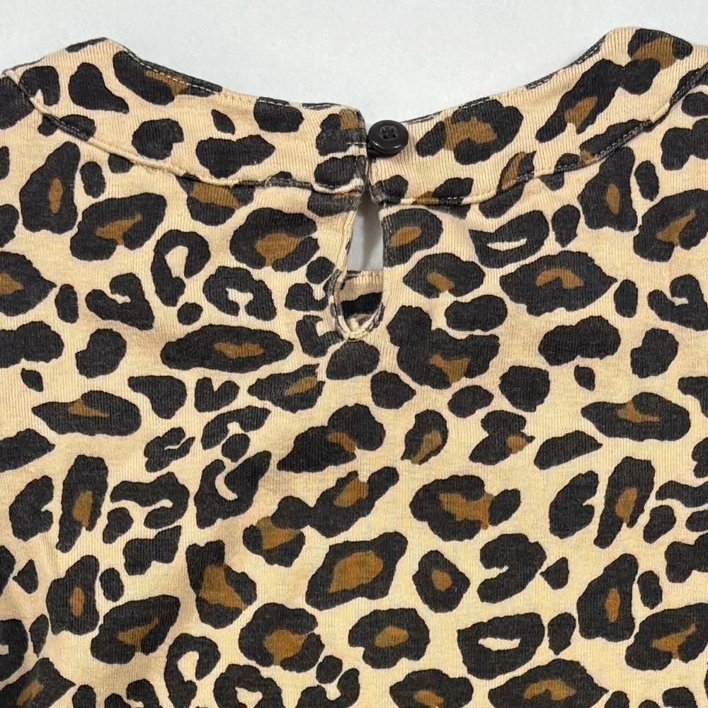 Gymboree Leopard Print Puff Sleeve Tiered Ruffle Dress | Size 5
